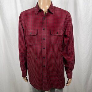 Vintage Polo Ralph Laruen Men XL Red Gingham Long Sleeve Flannel Button-Up Shirt